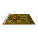 Sideview of Machine Washable Oriental Yellow Industrial Rug, wshurb1567yw