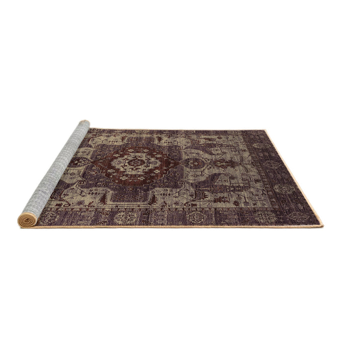 Sideview of Machine Washable Oriental Brown Industrial Rug, wshurb1567brn