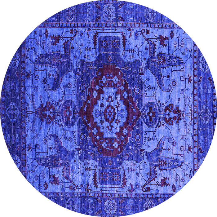 Round Oriental Purple Industrial Rug, urb1567pur