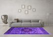 Machine Washable Oriental Pink Industrial Rug in a Living Room, wshurb1567pnk