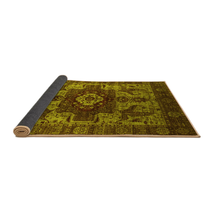 Sideview of Oriental Yellow Industrial Rug, urb1567yw