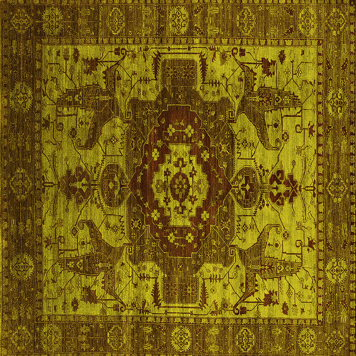 Square Oriental Yellow Industrial Rug, urb1567yw