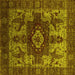 Square Oriental Yellow Industrial Rug, urb1567yw