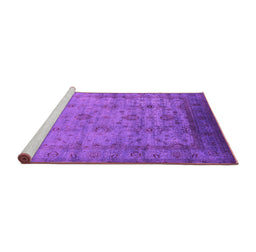 Sideview of Machine Washable Oriental Pink Industrial Rug, wshurb1568pnk