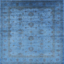 Square Mid-Century Modern Blue Oriental Rug, urb1568