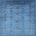 Square Mid-Century Modern Blue Oriental Rug, urb1568