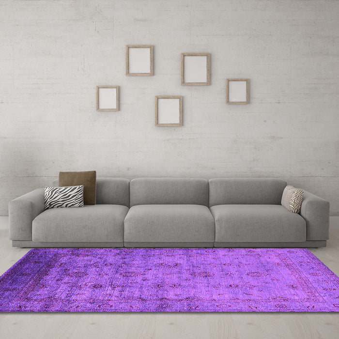Machine Washable Oriental Pink Industrial Rug in a Living Room, wshurb1568pnk
