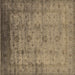 Square Oriental Brown Industrial Rug, urb1568brn