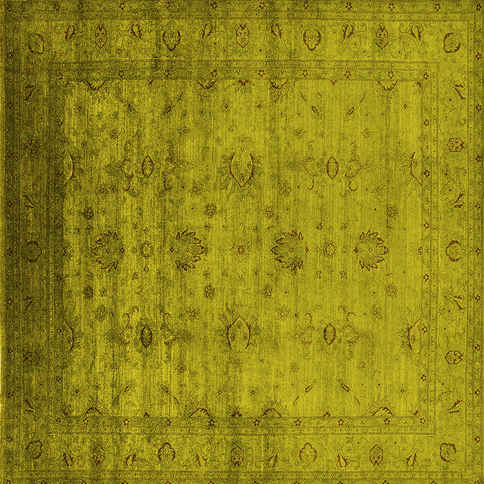 Square Oriental Yellow Industrial Rug, urb1568yw
