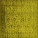 Square Oriental Yellow Industrial Rug, urb1568yw