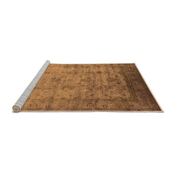 Sideview of Machine Washable Oriental Orange Industrial Area Rugs, wshurb1568org