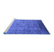 Sideview of Machine Washable Oriental Blue Industrial Rug, wshurb1568blu