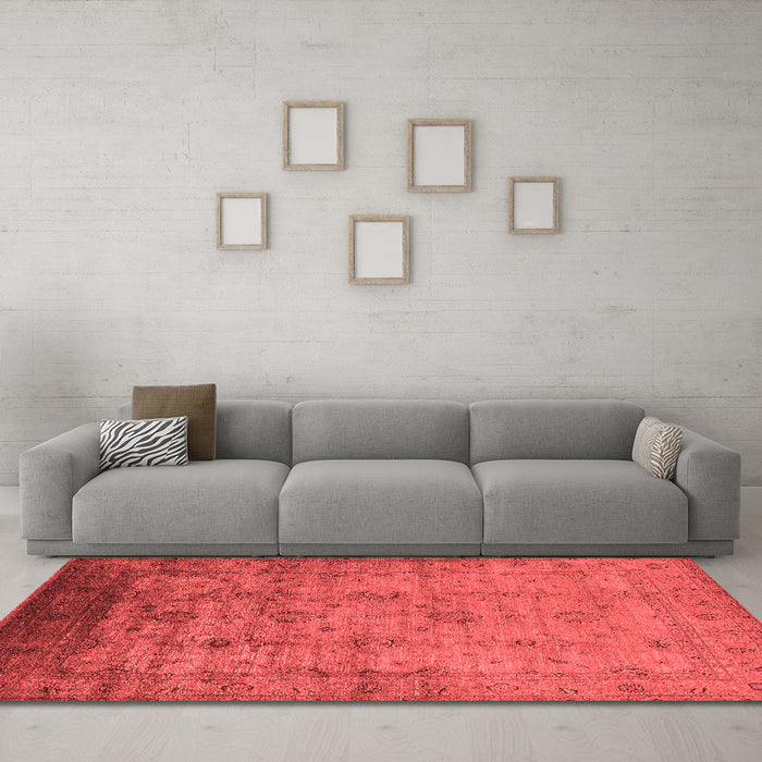 Industrial Red Washable Rugs