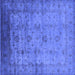 Square Machine Washable Oriental Blue Industrial Rug, wshurb1568blu