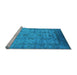 Sideview of Machine Washable Oriental Light Blue Industrial Rug, wshurb1568lblu