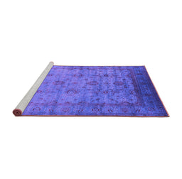 Sideview of Machine Washable Oriental Purple Industrial Area Rugs, wshurb1568pur