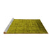 Sideview of Machine Washable Oriental Yellow Industrial Rug, wshurb1568yw