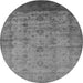 Round Oriental Gray Industrial Rug, urb1568gry