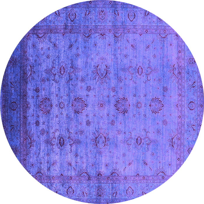 Round Oriental Purple Industrial Rug, urb1568pur