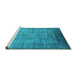 Sideview of Machine Washable Oriental Turquoise Industrial Area Rugs, wshurb1568turq