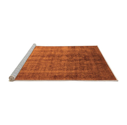 Sideview of Machine Washable Oriental Orange Industrial Area Rugs, wshurb1569org