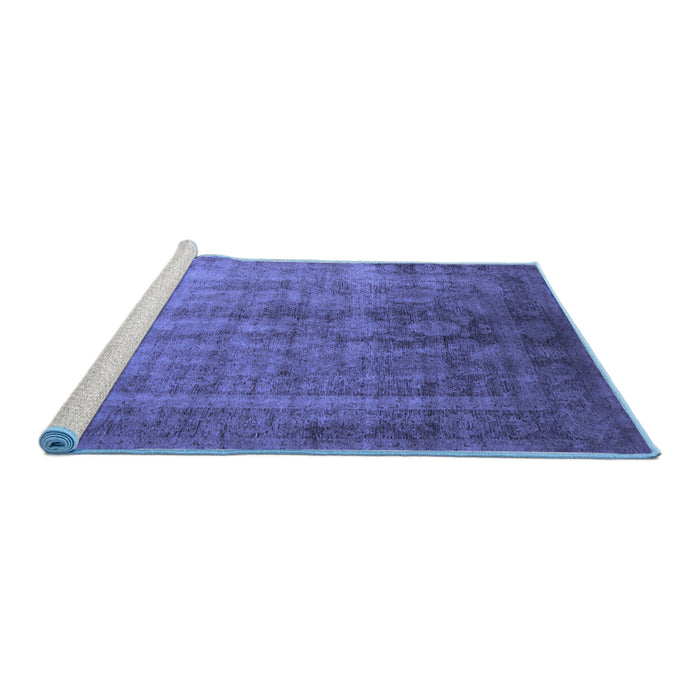 Sideview of Machine Washable Oriental Blue Industrial Rug, wshurb1569blu