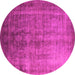 Round Oriental Pink Industrial Rug, urb1569pnk