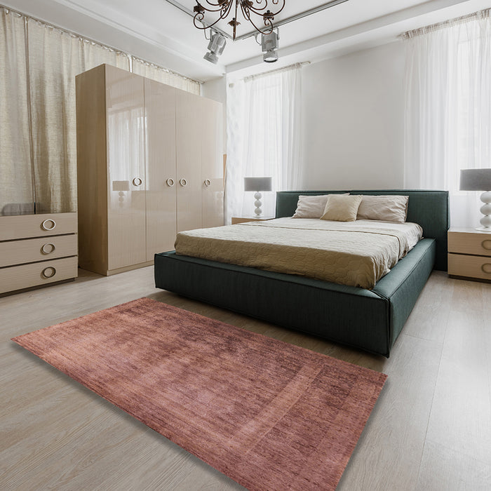 Machine Washable Industrial Modern Chestnut Red Rug in a Bedroom, wshurb1569