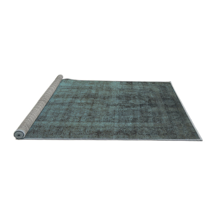 Sideview of Machine Washable Oriental Light Blue Industrial Rug, wshurb1569lblu