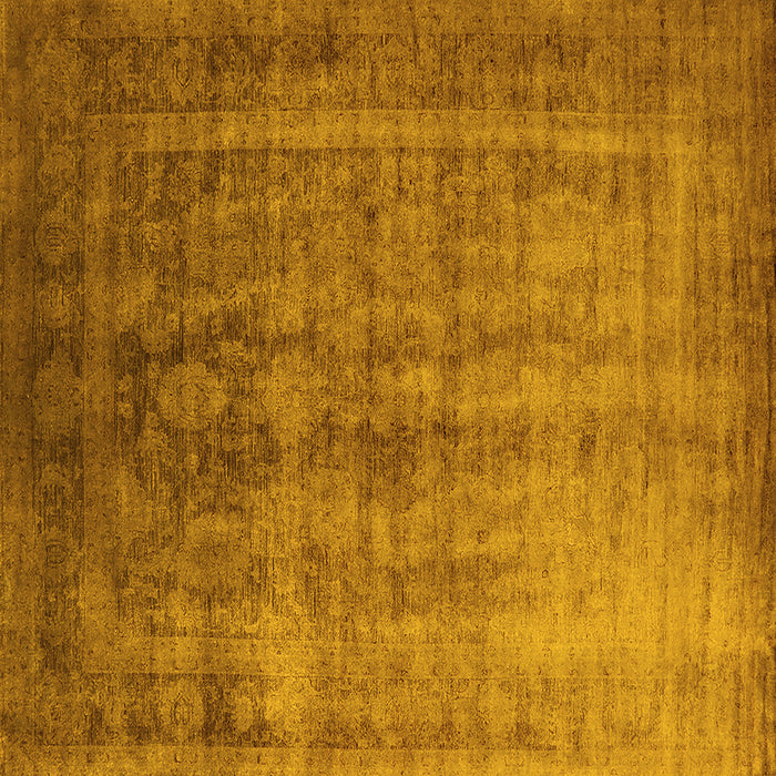 Square Oriental Yellow Industrial Rug, urb1569yw