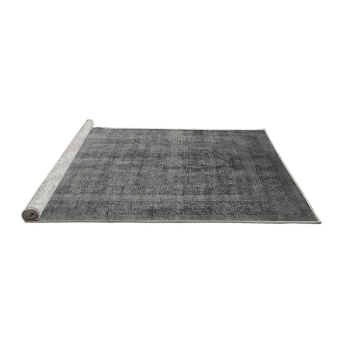 Sideview of Machine Washable Oriental Gray Industrial Rug, wshurb1569gry