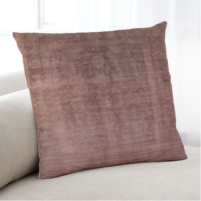 Lifestyle Image of Mid-Century Modern Urban Square Chestnut Red Throw Pillow, 18 inch by 18 inch, pwurb1569