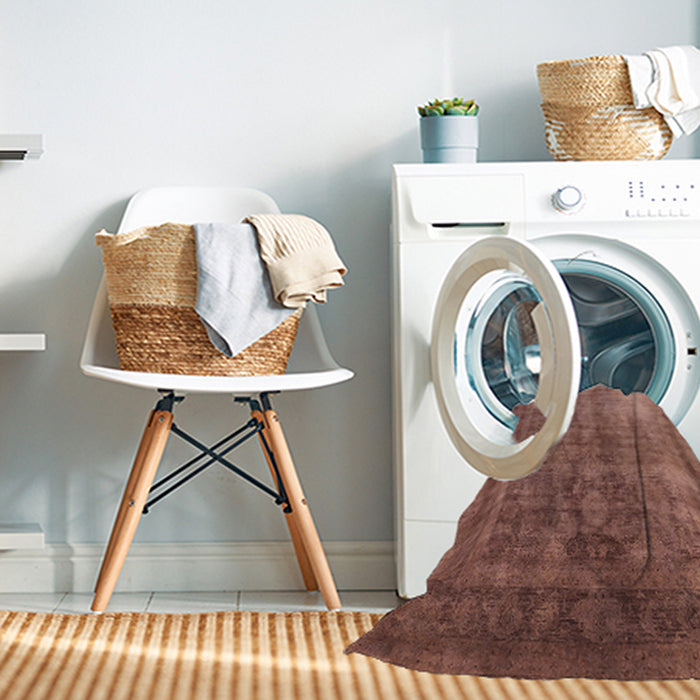 Machine Washable Industrial Modern Chestnut Red Rug in a Washing Machine, wshurb1569