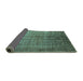 Sideview of Oriental Turquoise Industrial Rug, urb1569turq