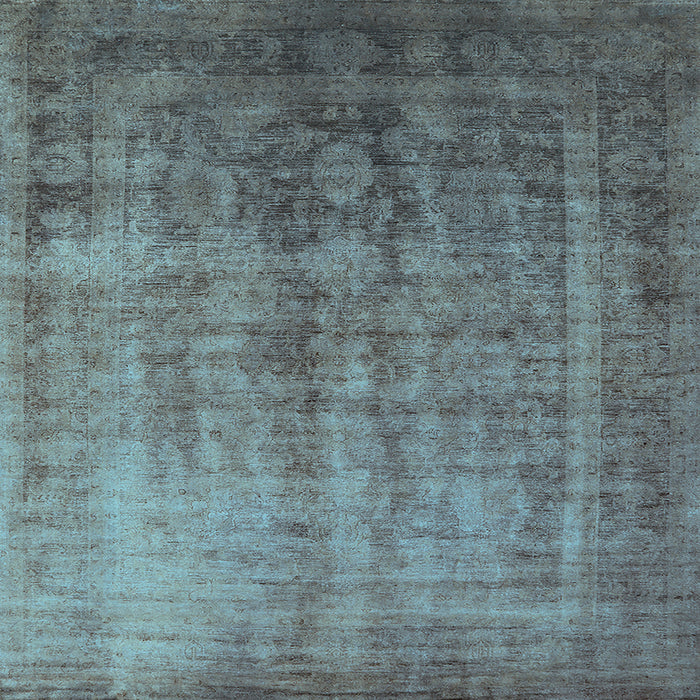 Square Oriental Light Blue Industrial Rug, urb1569lblu