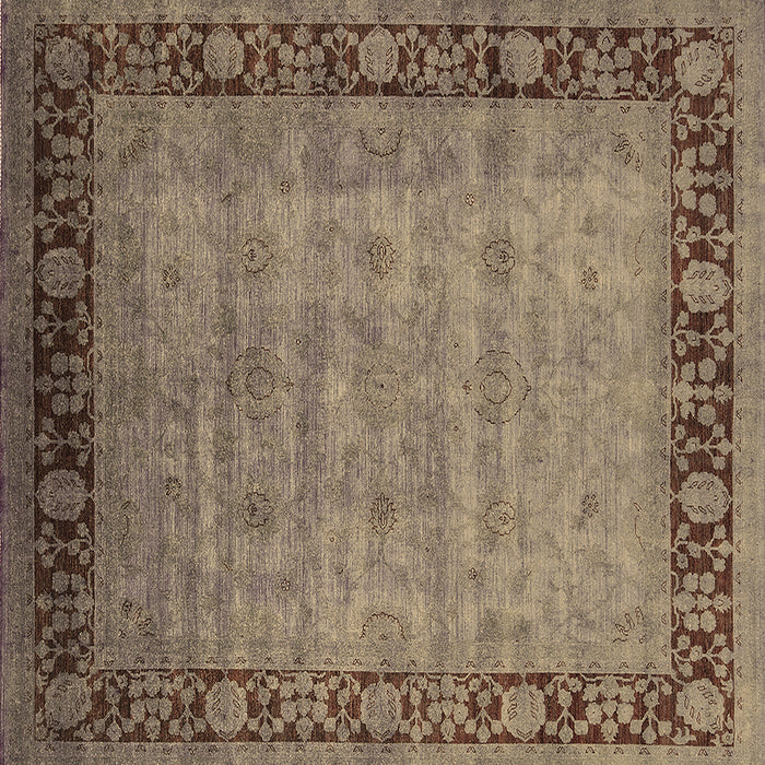 Square Oriental Brown Industrial Rug, urb1570brn