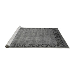 Sideview of Machine Washable Oriental Gray Industrial Rug, wshurb1570gry