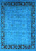 Machine Washable Oriental Light Blue Industrial Rug, wshurb1570lblu