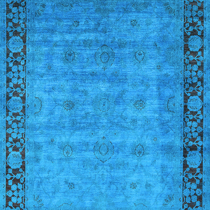 Machine Washable Oriental Light Blue Industrial Rug, wshurb1570lblu