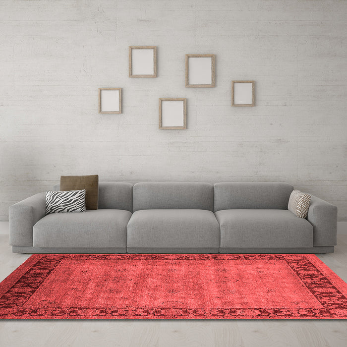 Industrial Red Washable Rugs