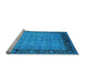 Sideview of Machine Washable Oriental Light Blue Industrial Rug, wshurb1570lblu