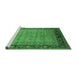 Sideview of Machine Washable Oriental Emerald Green Industrial Area Rugs, wshurb1570emgrn