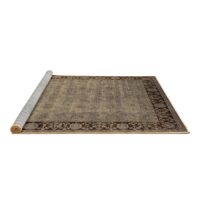 Sideview of Machine Washable Oriental Brown Industrial Rug, wshurb1570brn