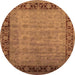 Round Oriental Orange Industrial Rug, urb1570org