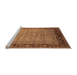 Sideview of Machine Washable Oriental Orange Industrial Area Rugs, wshurb1570org