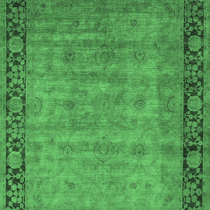 Machine Washable Oriental Emerald Green Industrial Area Rugs, wshurb1570emgrn