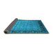 Sideview of Oriental Turquoise Industrial Rug, urb1570turq