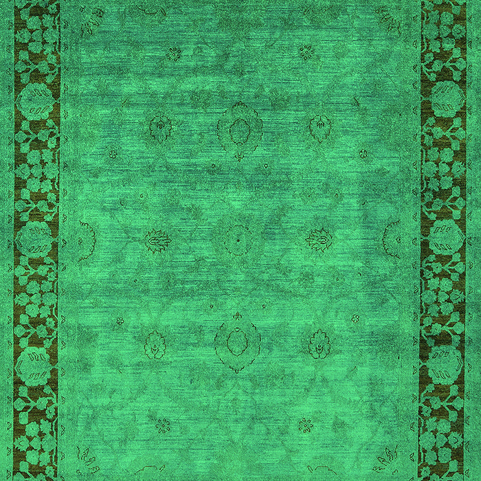 Machine Washable Oriental Green Industrial Area Rugs, wshurb1570grn