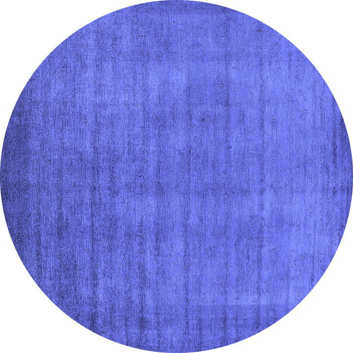 Round Oriental Blue Industrial Rug, urb1571blu