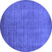 Round Oriental Blue Industrial Rug, urb1571blu